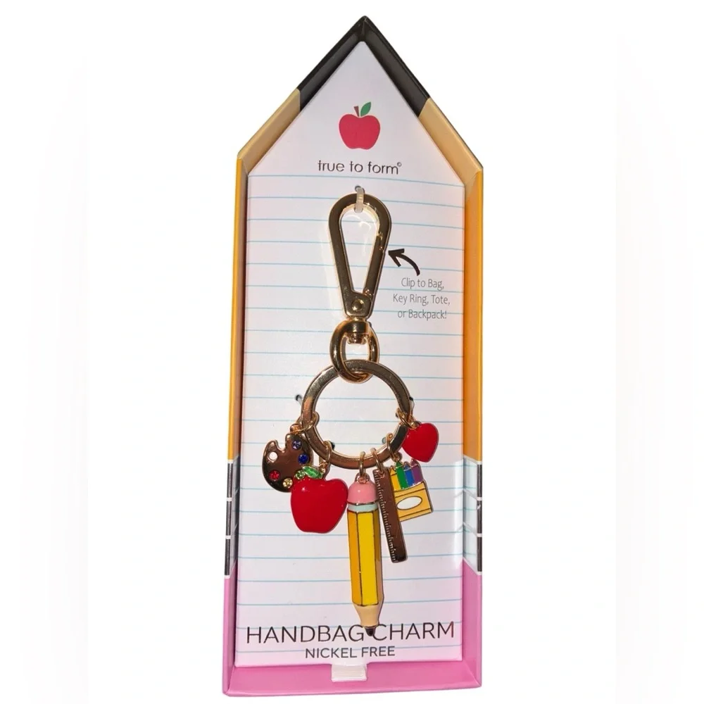 TRUE TO FORM Back to School Education-Theme Keychain and Bag/Purse Charm NEW NWT